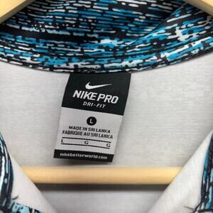 Nike Pro Blue Multi Color Pattern 1/4 Zip - Size L
